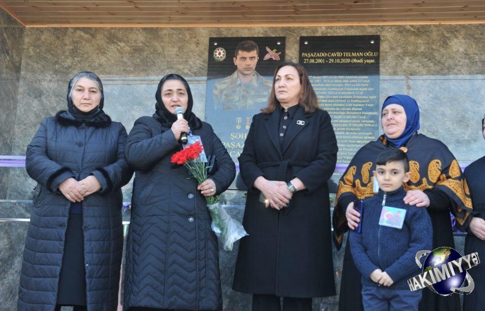 Vətən müharibəsi şəhidi Cavid Paşazadənin xatirəsi əbədiləşdirilib