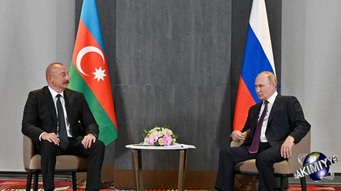İlham Əliyevin Səmərqənddə Rusiya Prezidenti Vladimir Putin ilə görüşü olub