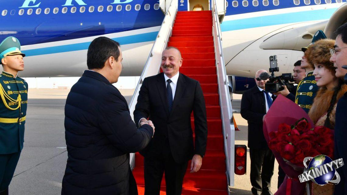 İlham Əliyev Qazaxıstana işgüzar səfərə gəlib