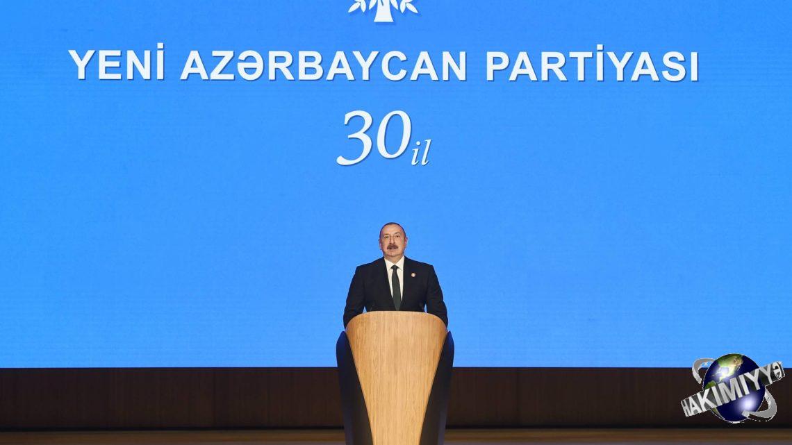 İlham Əliyev Yeni Azərbaycan Partiyasının yaradılmasının 30 illiyi münasibətilə keçirilən tədbirdə çıxış edib