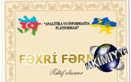 Ukraynada Azərbaycan diaspora rəhbərlərinə “FƏXRİ FƏRMAN” təltif olunub