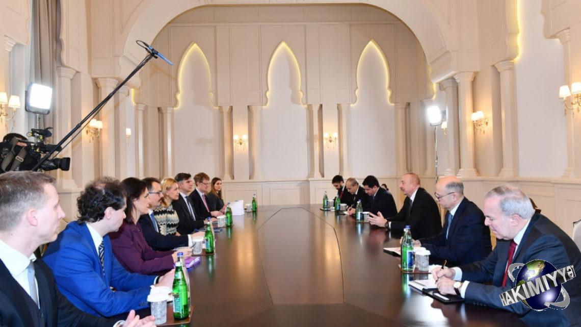Prezident İlham Əliyev xanım Kadri Simsonun başçılıq etdiyi nümayəndə heyətini qəbul edib