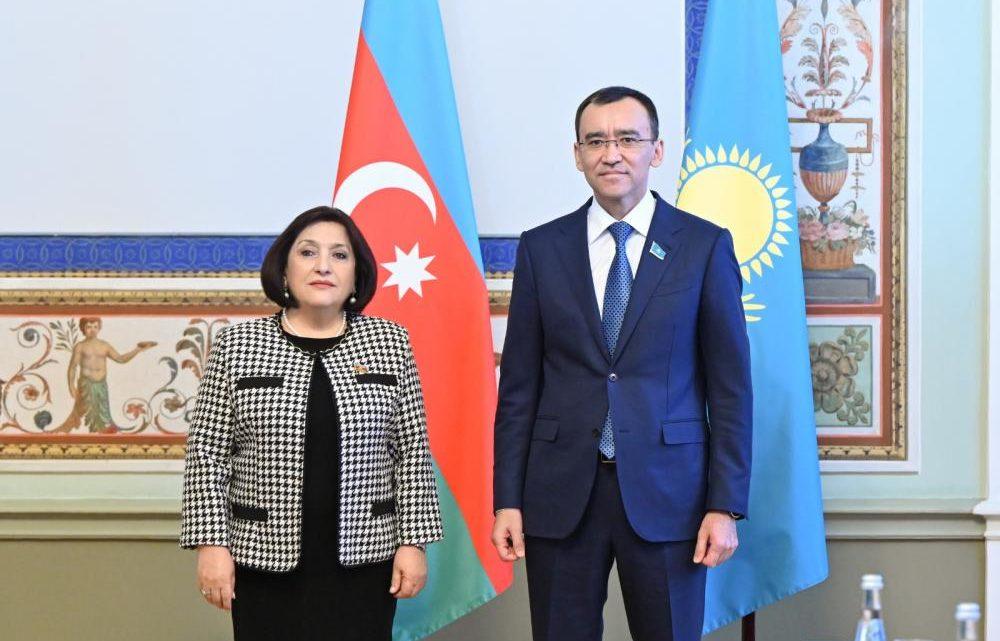 Milli Məclisin sədri Sahibə Qafarova Qazaxıstan Respublikası Parlamenti Senatının sədri ilə görüşüb