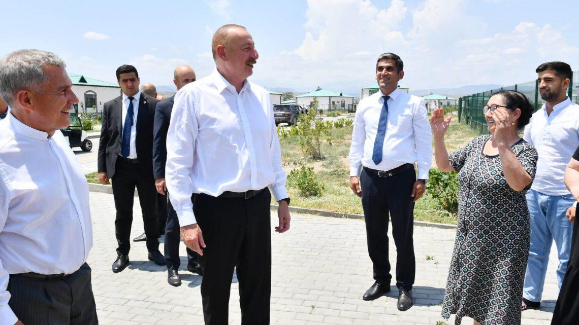 İlham Əliyev və Tatarıstanın Rəisi Rüstəm Minnixanov Zəngilanın Ağalı kəndində