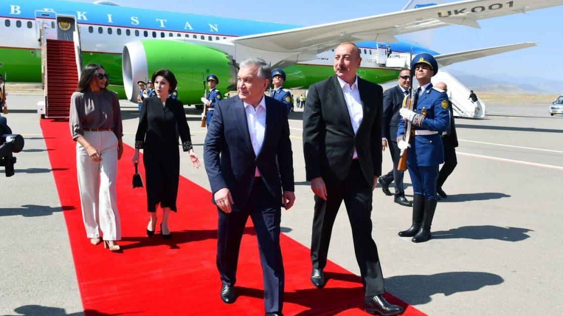 Özbəkistan Prezidenti Şavkat Mirziyoyev Füzuli rayonuna gəlib
