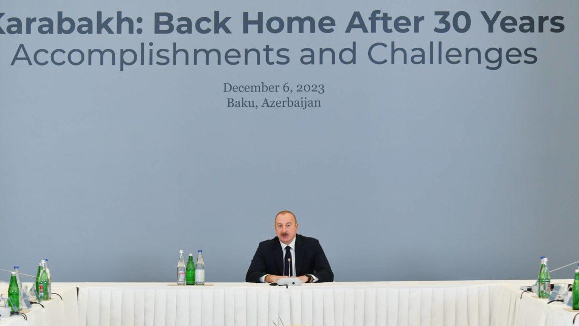 Prezident İlham Əliyev “Qarabağ: 30 ildən sonra evə dönüş. Nailiyyətlər və çətinliklər” Forumunda iştirak edir