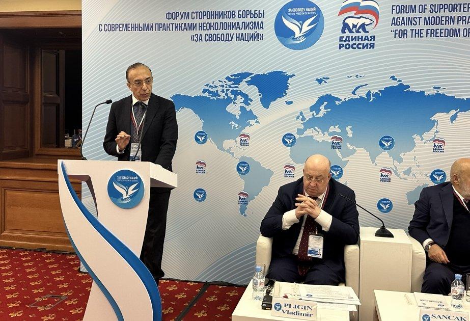 Azərbaycanlı deputat Moskvada Ermənistan təmsilçisinin saxta ittihamlarına cavab verdi