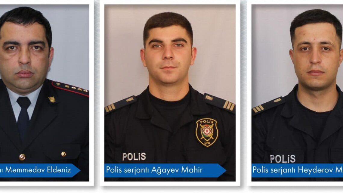 Həlak olan polis əməkdaşları ilə vida mərasimi keçirilib