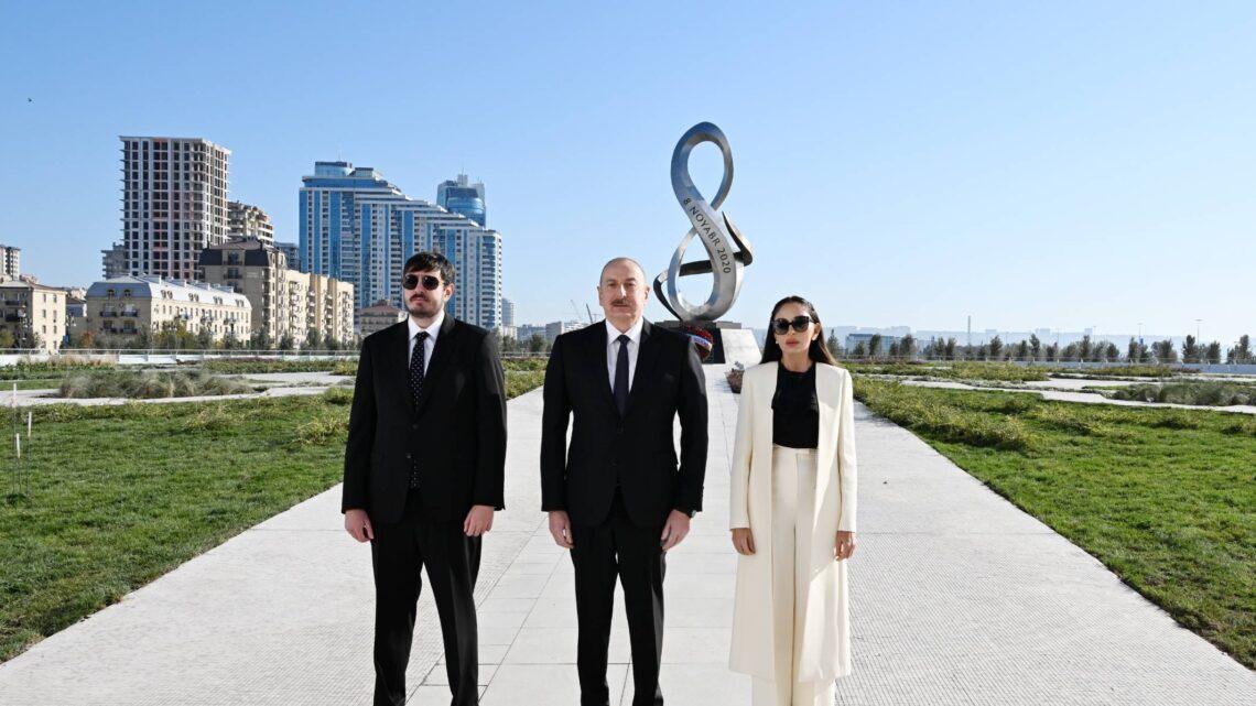 Prezident İlham Əliyev Bakıda Zəfər parkının açılışında iştirak edib