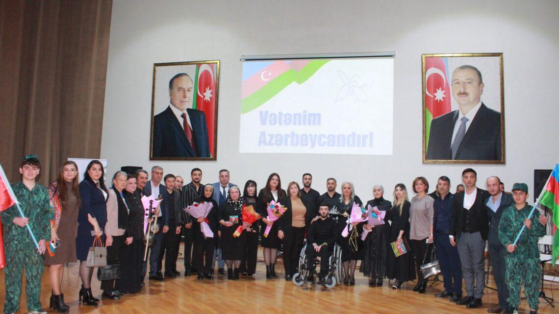 Şəhid valideynləri, ailələri və qazilər üçün “Vətənim Azərbaycandır” adlı tədbir keçirilib