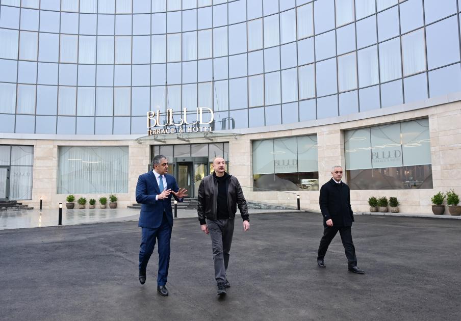 Prezident İlham Əliyev Xankəndidə “Bulud” hotelinin açılışında iştirak edib
