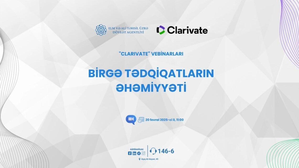 “Clarivate” vebinarları davam edir