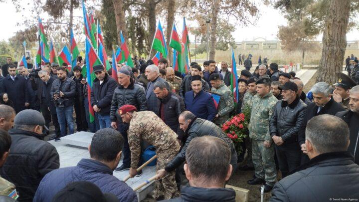 Yevlaxda Birinci Qarabağ müharibəsinin şəhidi Tərlan Məmmədovun nəşinin qalıqları dəfn edilib