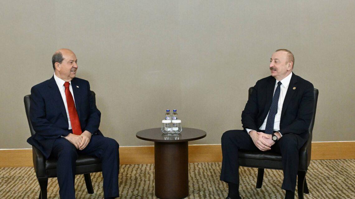 Prezident İlham Əliyevin Antalyada Şimali Kiprin Prezidenti Ersin Tatarla görüşü olub