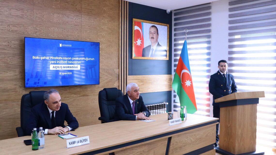 Bakının Pirallahı rayonunda prokurorluğun yeni inzibati binasının açılışı olub