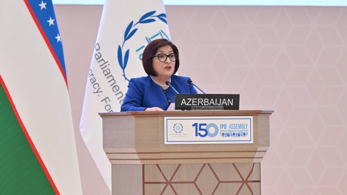 Milli Məclisin sədri Parlamentlərarası İttifaqın 150-ci Assambleyasında Azərbaycanın sosial siyasət sahəsindəki nailiyyətləri haqqında məlumat verib