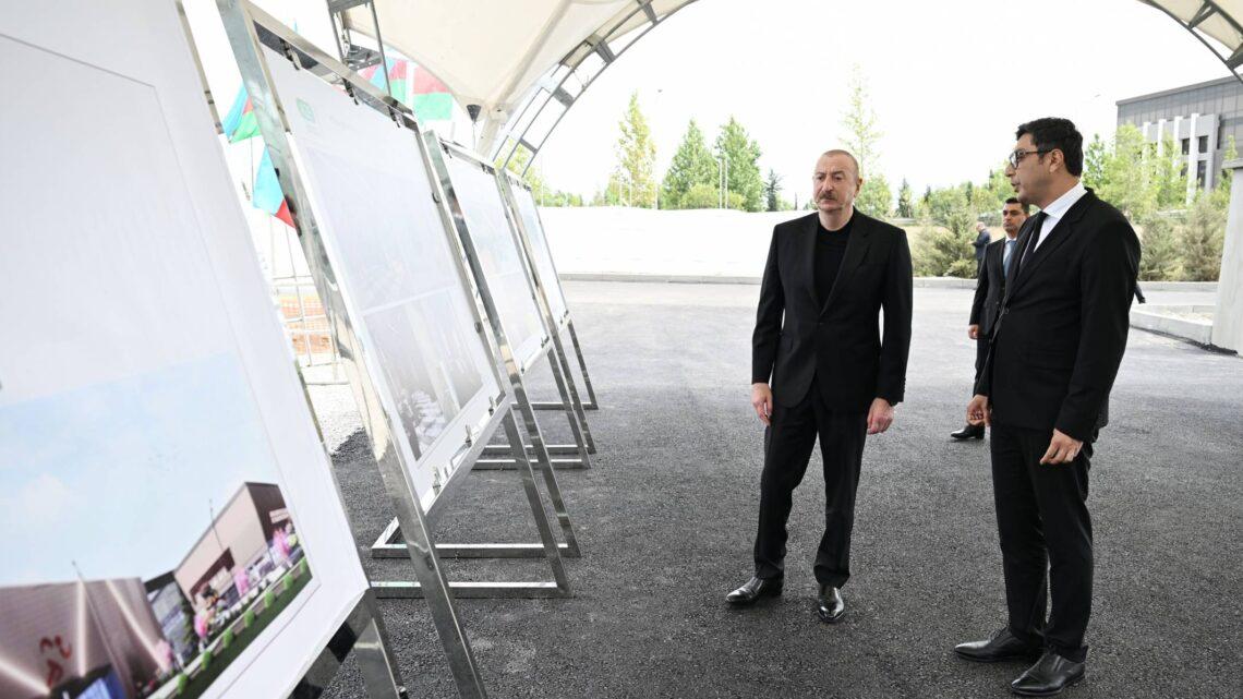 Prezident İlham Əliyev Yevlax Olimpiya İdman Kompleksində görülmüş işlərlə tanış olub