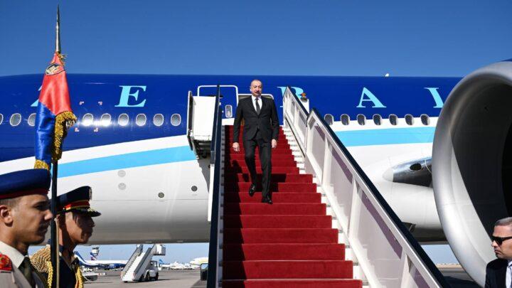 Prezident İlham Əliyev Misirə işgüzar səfərə gəlib