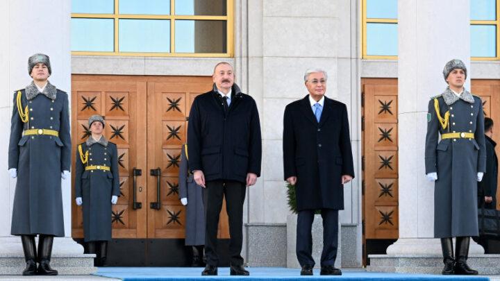 Prezident İlham Əliyev Qazaxıstana dövlət səfərinə gəlib