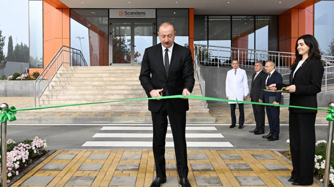 Prezident İlham Əliyev dərman preparatları istehsalı müəssisəsinin açılışında iştirak edib