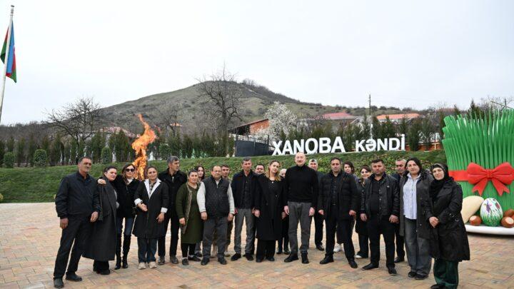 Prezident İlham Əliyev və birinci xanım Mehriban Əliyeva martın 18-də Xocavənd rayonunun Xanoba kəndində  olublar