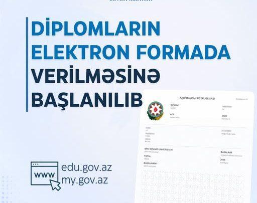 Ali təhsil pilləsində məzunlara elektron diplomların verilməsinə başlanılıb
