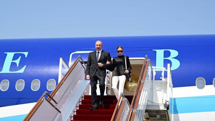 Prezident İlham Əliyev Qırğızıstana işgüzar səfərə gəlib