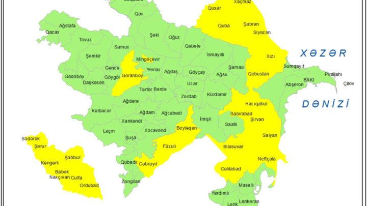 Küləkli hava şəraiti ilə bağlı sarı xəbərdarlıq verilib