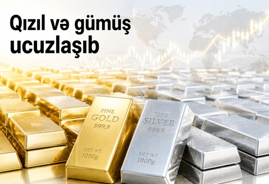 Qızıl və gümüş qiymətləri ucuzlaşıb 