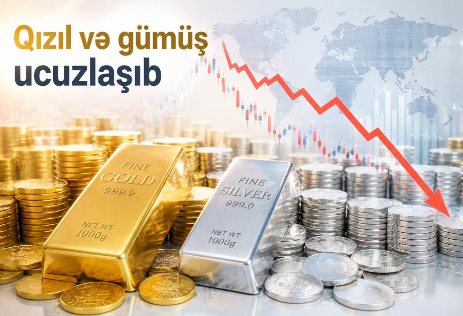 Qızıl və gümüşün qiyməti azalıb