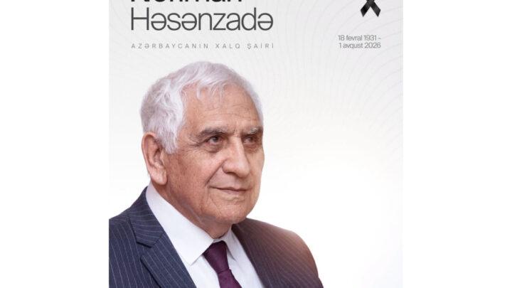 Prezidentin sosial şəbəkə hesablarında Xalq şairi Nəriman Həsənzadənin vəfatı ilə bağlı paylaşım edilib