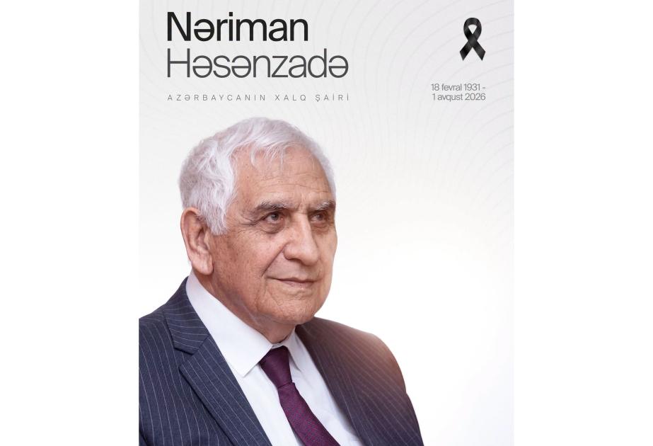 Prezidentin sosial şəbəkə hesablarında Xalq şairi Nəriman Həsənzadənin vəfatı ilə bağlı paylaşım edilib
