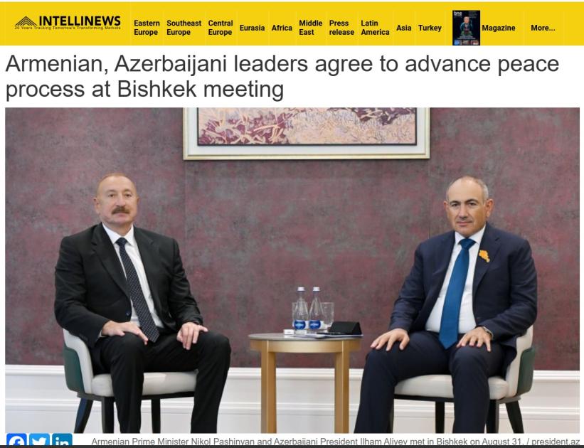 Dünya mediası Prezident İlham Əliyevin Bişkekdə Nikol Paşinyanla görüşünü diqqət mərkəzində saxlayıb