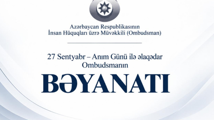 Ombudsman Anım Günü ilə əlaqədar bəyanat yayıb 