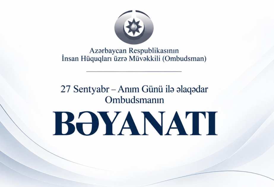 Ombudsman Anım Günü ilə əlaqədar bəyanat yayıb 