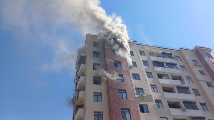 Mingəçevirdə yaşayış binasında baş verən yanğın söndürülüb