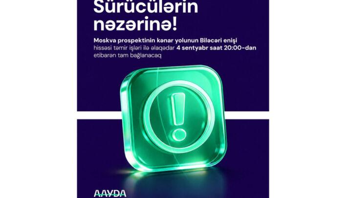 Təmir işləri ilə əlaqədar Moskva prospektinin bir hissəsi bağlanacaq