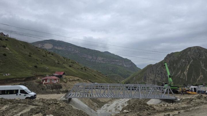 Qusarda sel sularının zədələdiyi yol və körpülər bərpa edilib