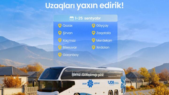 Sentyabrda Səyyar “ASAN xidmət”in fəaliyyət göstərəcəyi ünvanlar açıqlanıb