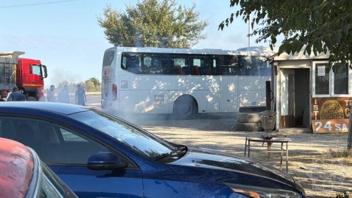 Xaçmaz-Bakı marşrutu ilə hərəkət edən avtobusda yanğın baş verib