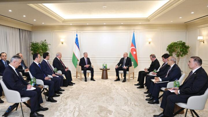 Prezident İlham Əliyev Özbəkistan Prezidenti ilə görüşüb 