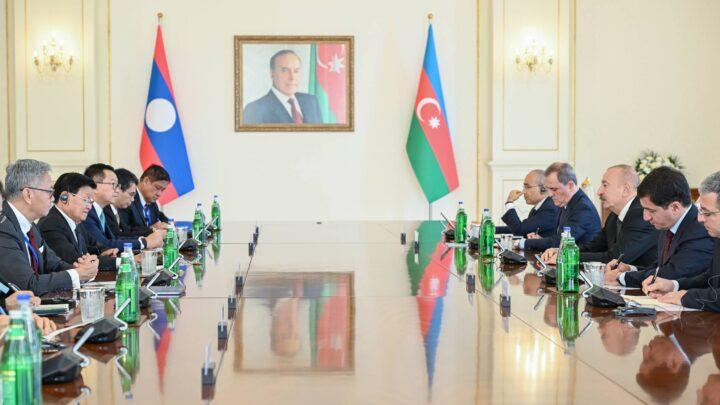 Prezident İlham Əliyevin Laos Prezidenti ilə geniş tərkibdə görüşü olub