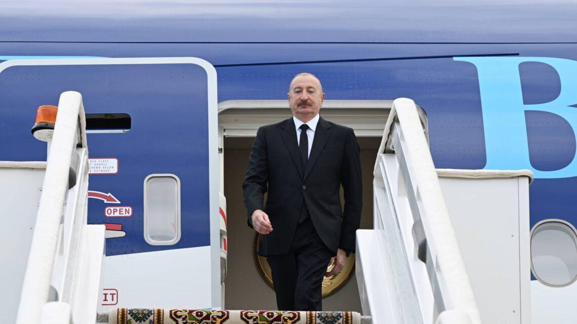 Prezident İlham Əliyev Türkmənistana işgüzar səfərə gəlib